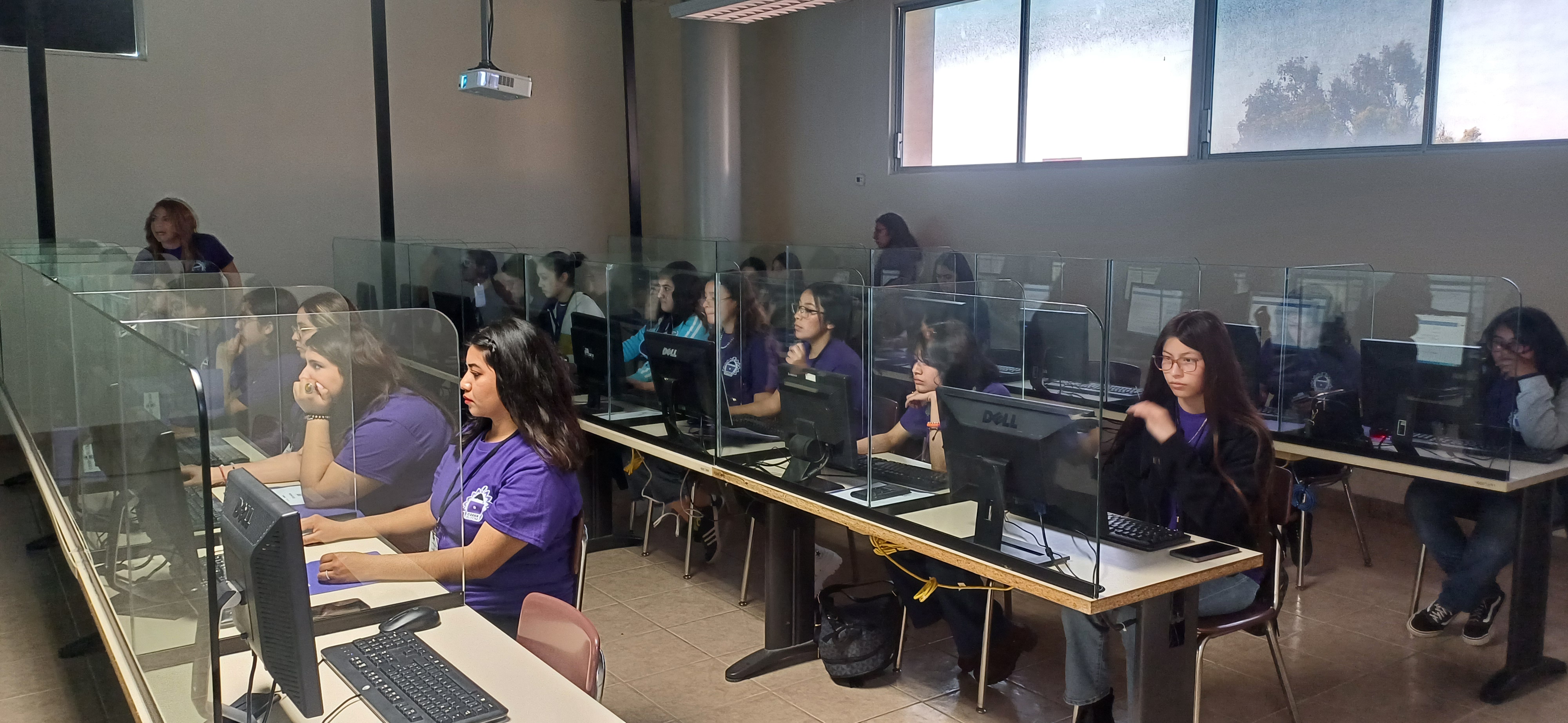 Women coding together
